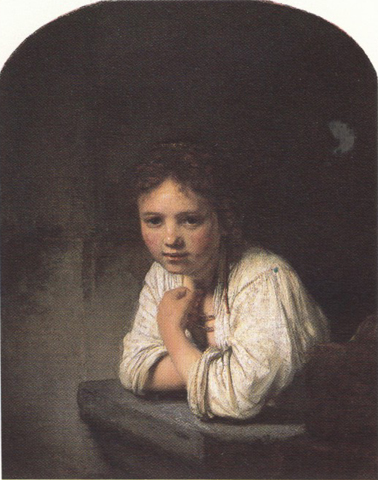 REMBRANDT Harmenszoon van Rijn Girl leaning on a window-sill (mk33)